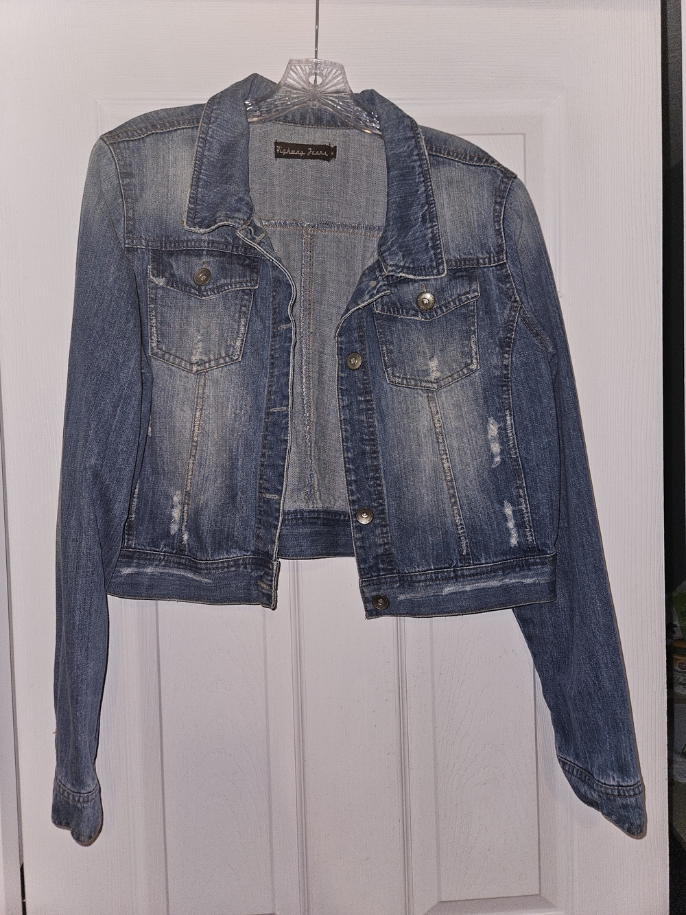 Distressed Blue Denim Jacket - Women